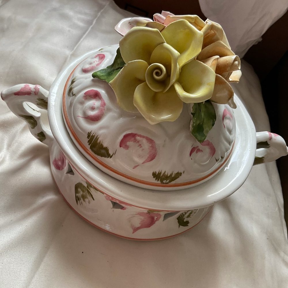 Capodimonte porcelain antique bowl authentic made in Italy 1950